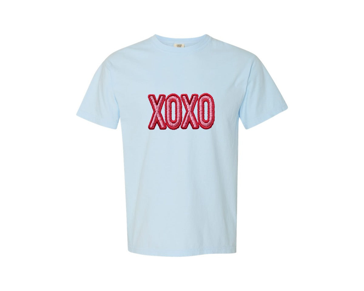 brand:Comfort Colors|color:Chambray|Yarn Crochet Valentines Day Shirt Design 2 Graphic T-Shirt