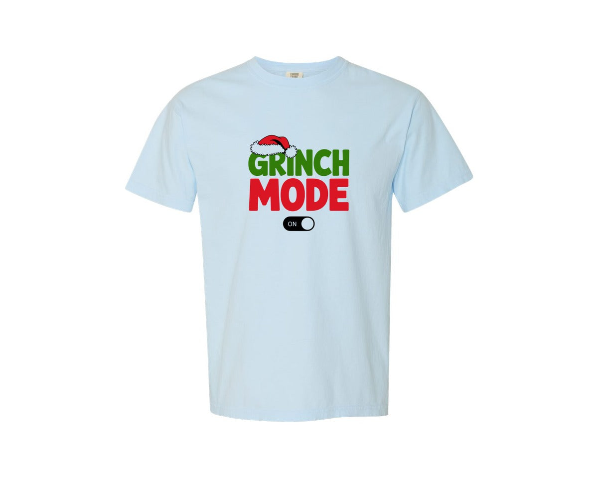 brand:Comfort Colors|color:Chambray|Grinch Mode On Holidays Graphic T-Shirt