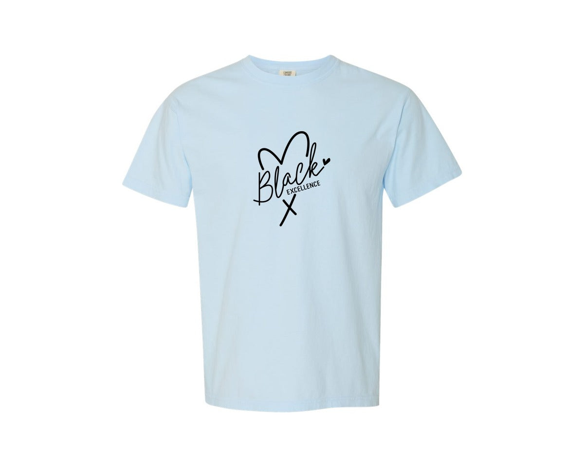 brand:Comfort Colors|color:Chambray|Black Excellence Black History 4 Graphic T-Shirt