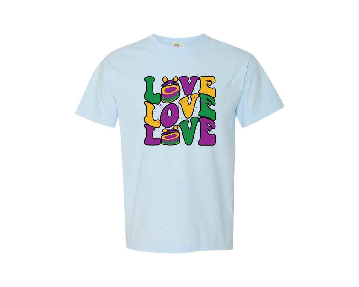 brand:Comfort Colors|color:Chambray|Mardi Gras Designs Mega Graphic T-Shirt