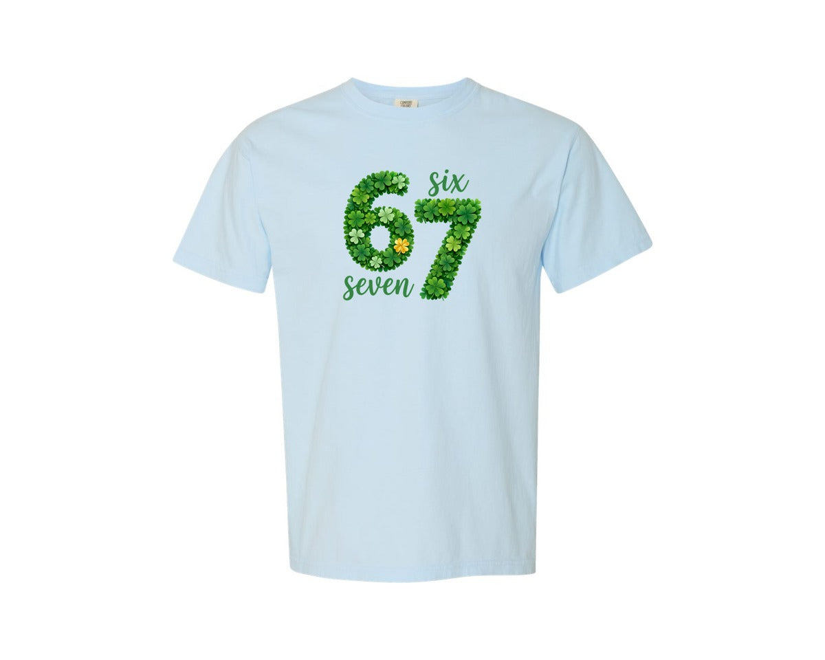 brand:Comfort Colors|color:Chambray|Six Seven Shamrock St Patricks Day Graphic T-Shirt