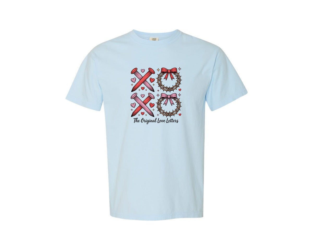brand:Comfort Colors|color:Chambray|The Original Love Letters Xoxo 2 Graphic T-Shirt