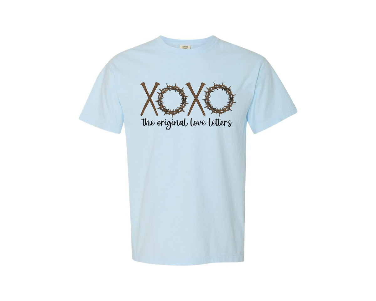brand:Comfort Colors|color:Chambray|The Original Love Letters Xoxo Graphic T-Shirt