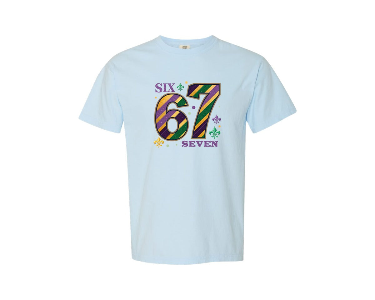brand:Comfort Colors|color:Chambray|67 Mardi Gras Pngsix Seven Carnival Graphic T-Shirt