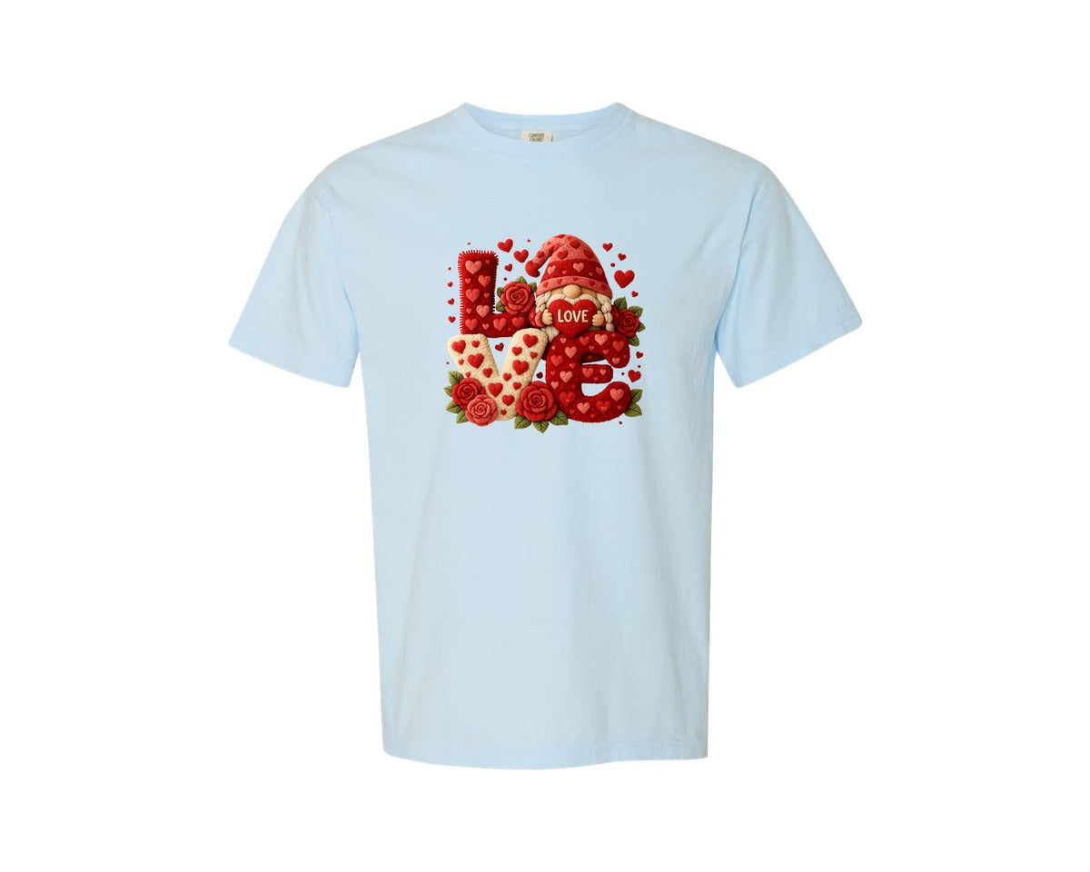 brand:Comfort Colors|color:Chambray|Valentine Crochet Valentine Graphic T-Shirt