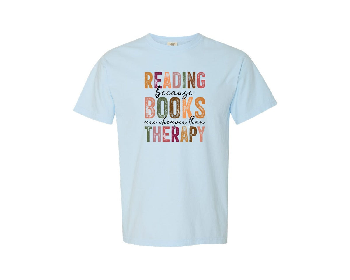 brand:Comfort Colors|color:Chambray|Book Shirt Reading Because Books Graphic T-Shirt