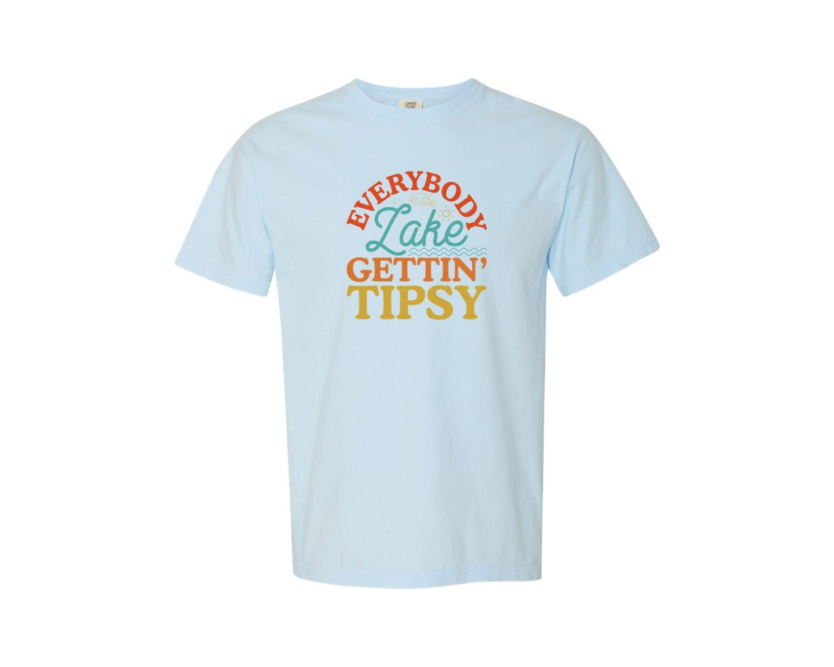 brand:Comfort Colors|color:Chambray|Funny Summer Lake Life Graphic T-Shirt