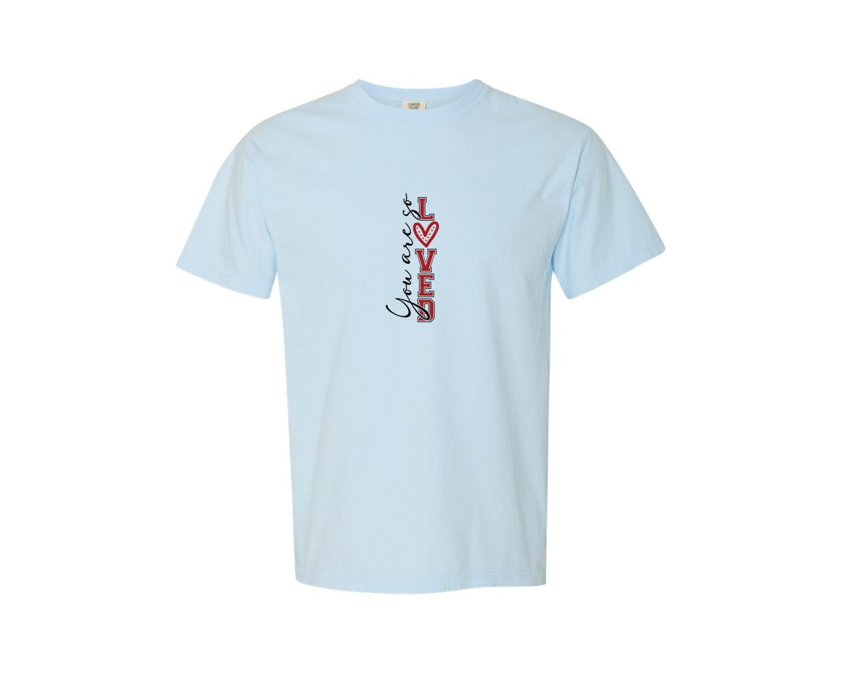 brand:Comfort Colors|color:Chambray|You Are So Loved Svgchristian Graphic T-Shirt