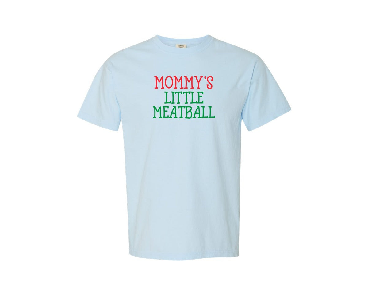 brand:Comfort Colors|color:Chambray|Mommys Little Meatball Graphic T-Shirt