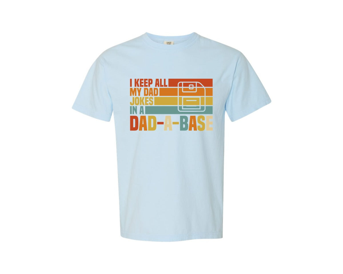 brand:Comfort Colors|color:Chambray|I Keep All My Dad Jokes In A Dad A Base 142 Graphic T-Shirt