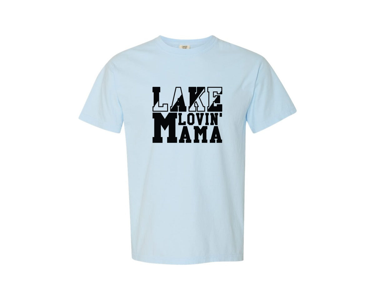 brand:Comfort Colors|color:Chambray|Lake Lovin Mama 22 Graphic T-Shirt