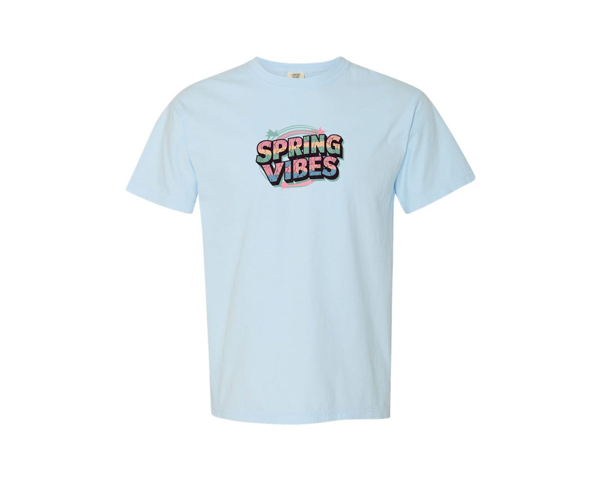 brand:Comfort Colors|color:Chambray|Spring Vibes Easter T Shirt Design Graphic T-Shirt