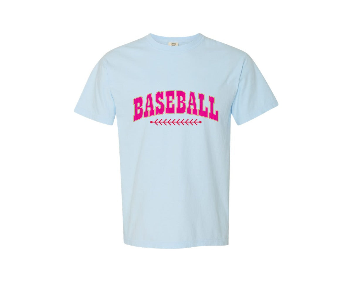 brand:Comfort Colors|color:Chambray|Baseball Typography Baseball Graphic T-Shirt