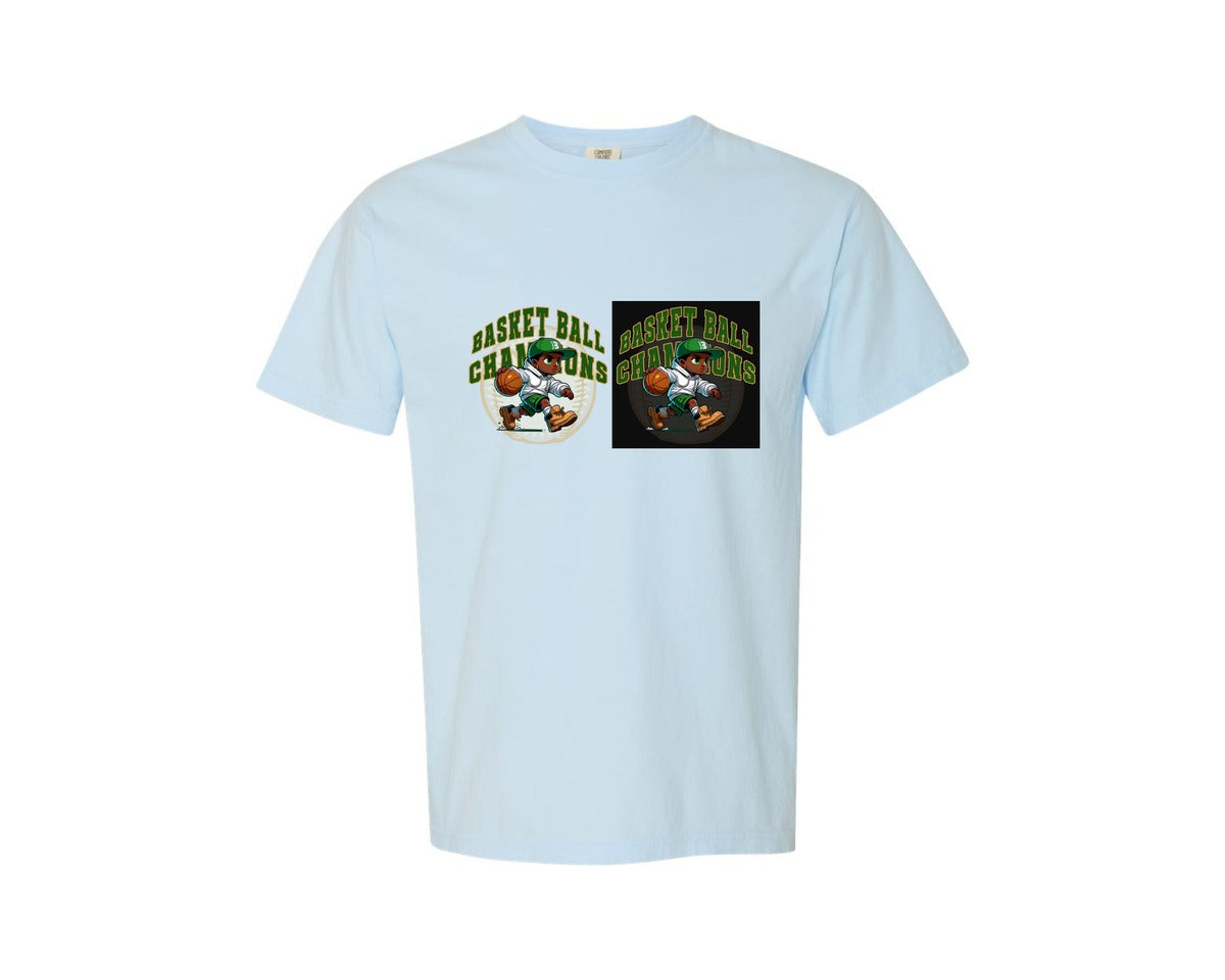 brand:Comfort Colors|color:Chambray|Basketball Champions Mascot Graphic T-Shirt