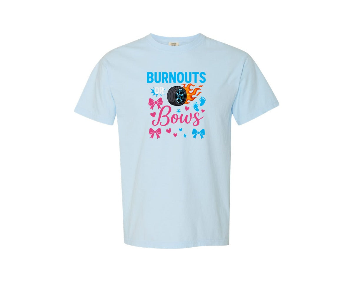 brand:Comfort Colors|color:Chambray|Burnouts Gender Reveal T Shirt Graphic T-Shirt