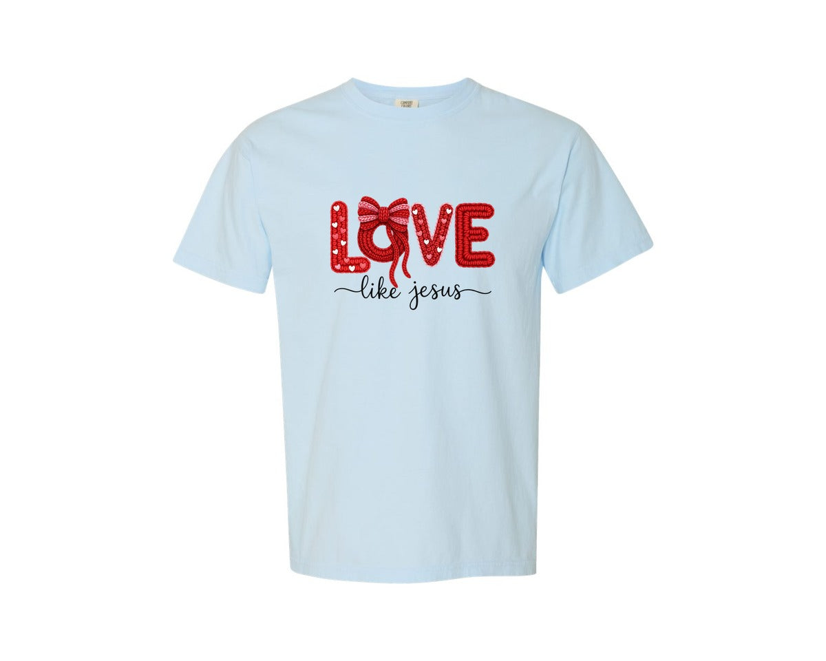 brand:Comfort Colors|color:Chambray|Christian Valentines 4 Graphic T-Shirt