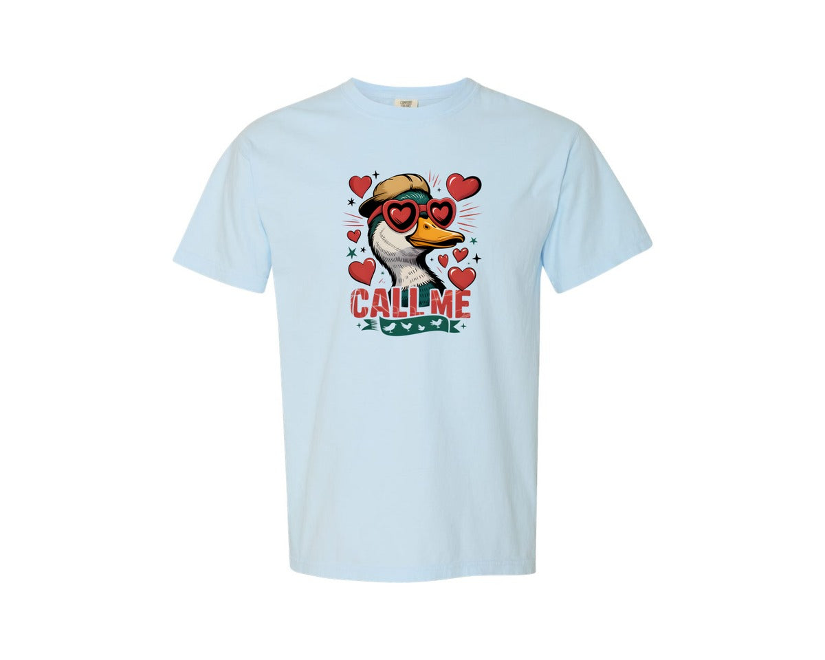 brand:Comfort Colors|color:Chambray|Boys Valentines Valentines Duck 2 Graphic T-Shirt
