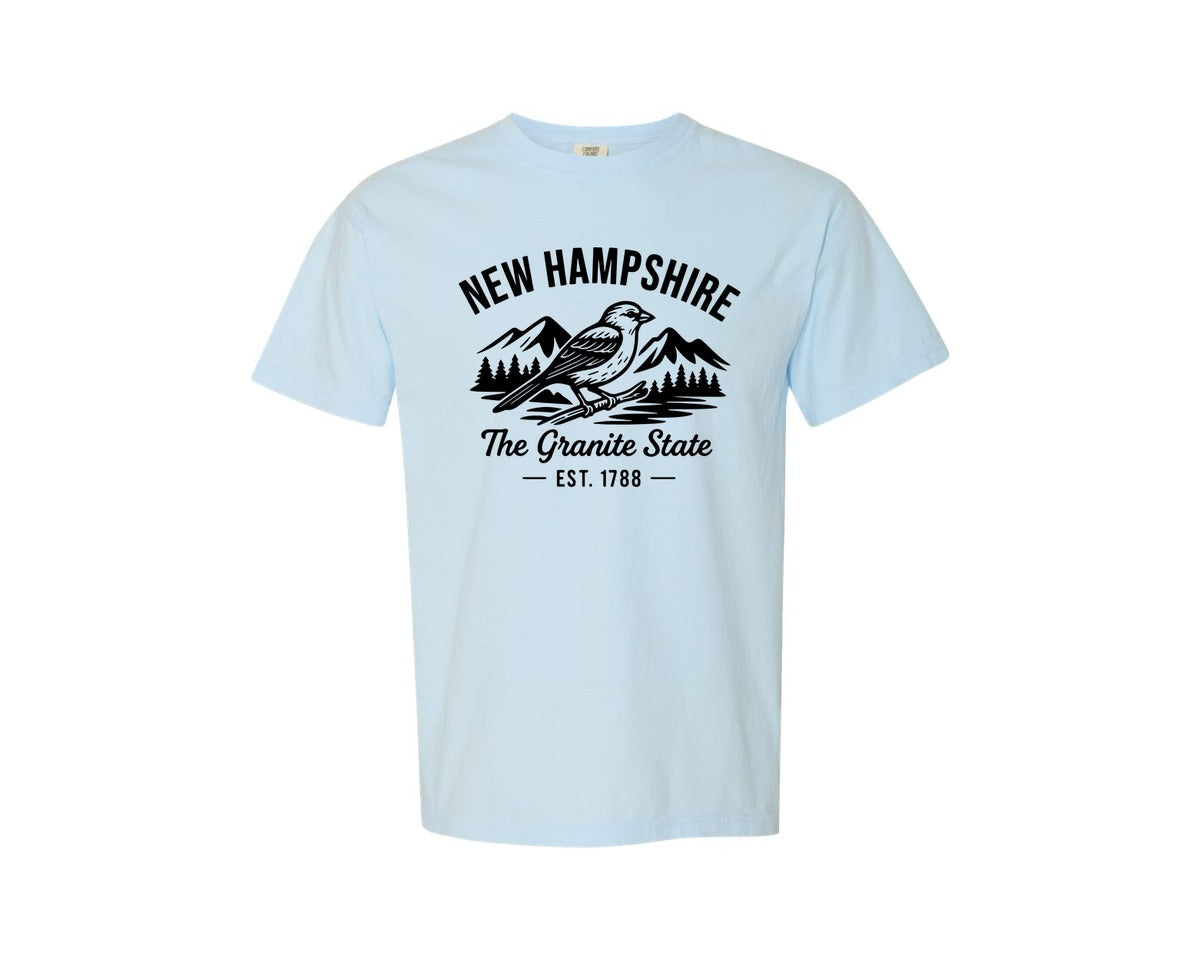 brand:Comfort Colors|color:Chambray|New Hampshire The Granite State 2 Graphic T-Shirt