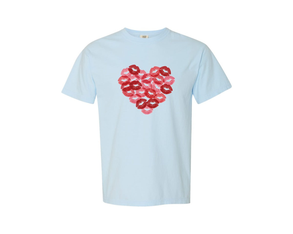 brand:Comfort Colors|color:Chambray|Valentine Heart Valentines Graphic T-Shirt
