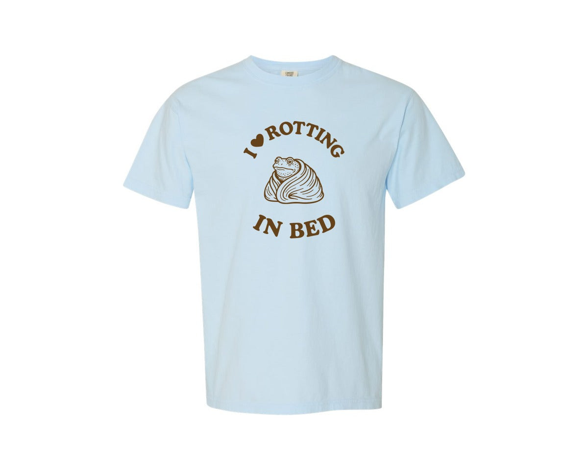 brand:Comfort Colors|color:Chambray|I Love Rotting In Bed Slacker Life Graphic T-Shirt