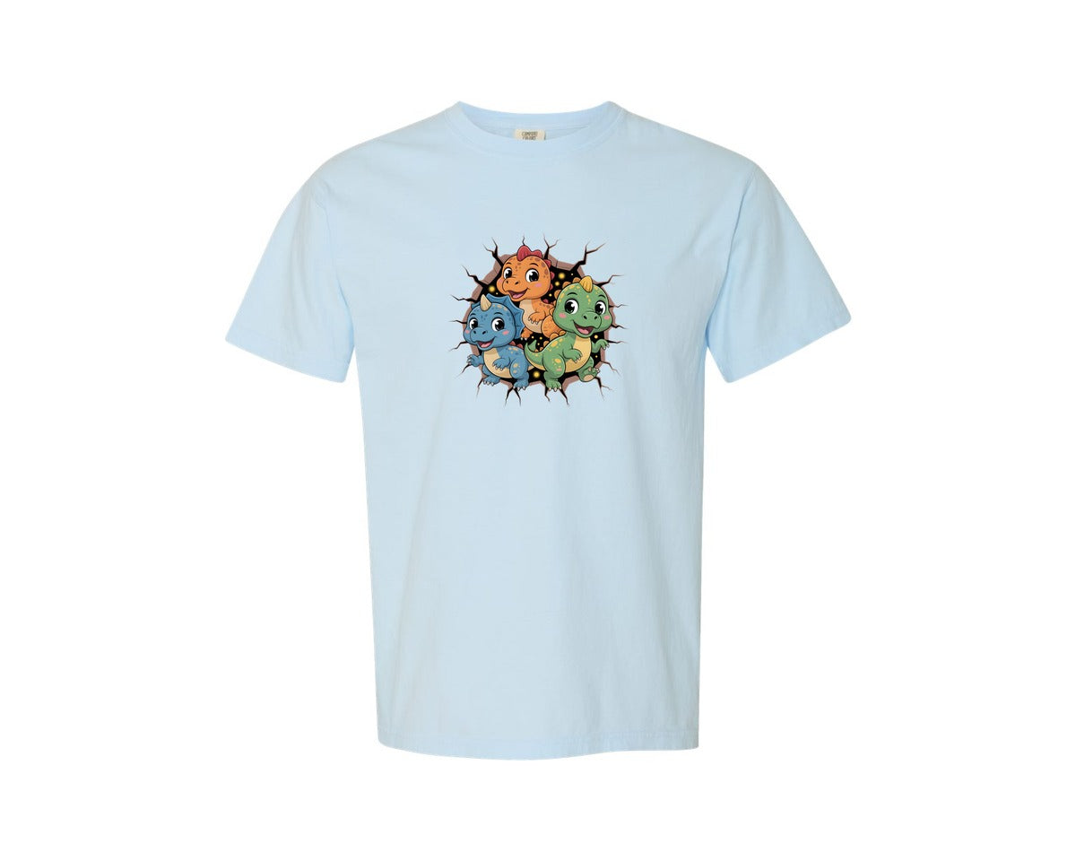 brand:Comfort Colors|color:Chambray|Funny T Rex Outbreak Shirt Graphic T-Shirt