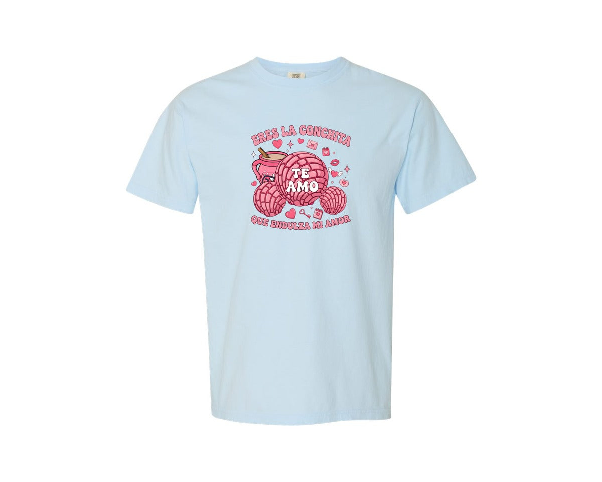 brand:Comfort Colors|color:Chambray|Concha Mexicana Love Valentine Graphic T-Shirt