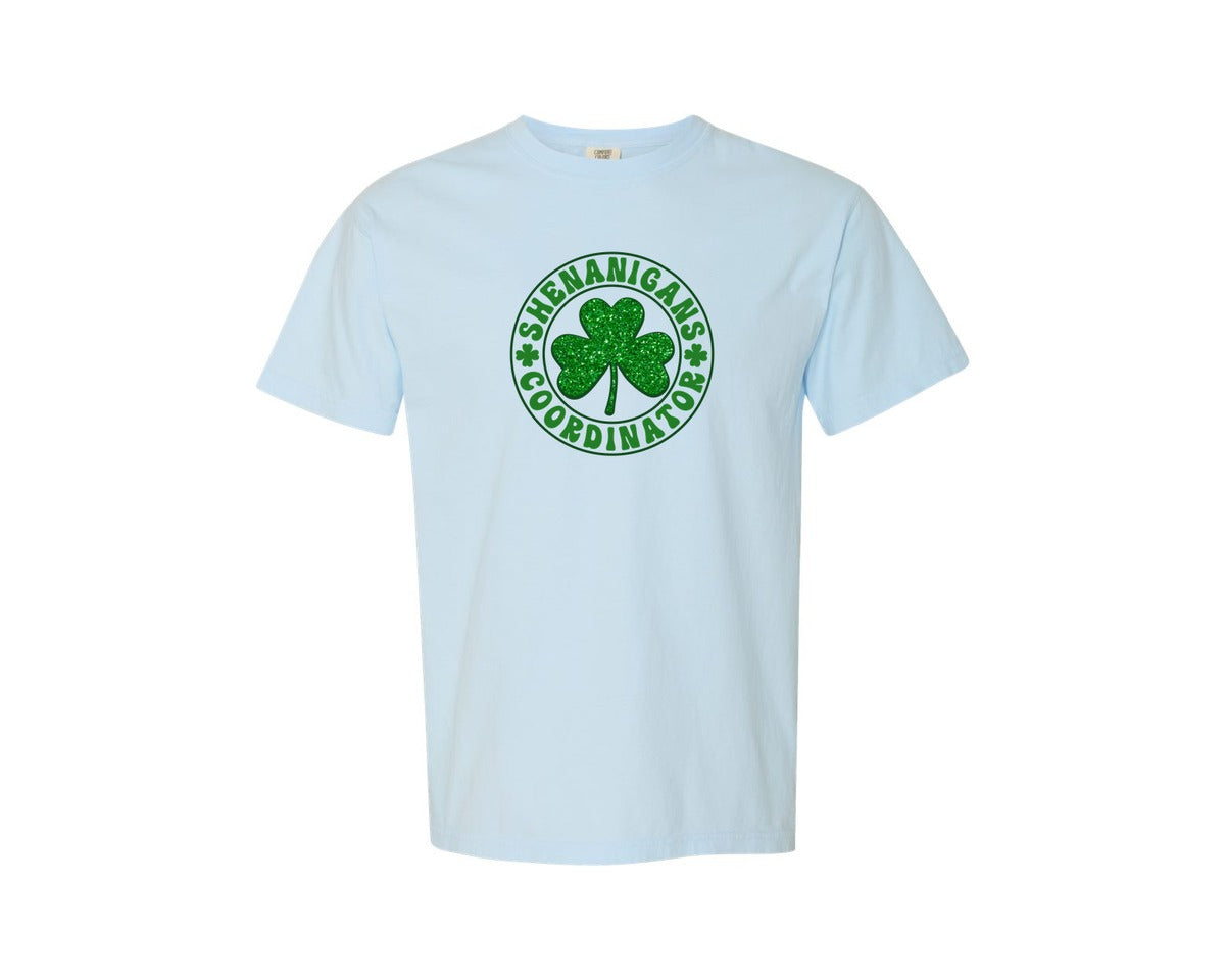brand:Comfort Colors|color:Chambray|Shenanigans Coordinator St Patricks Day Graphic T-Shirt