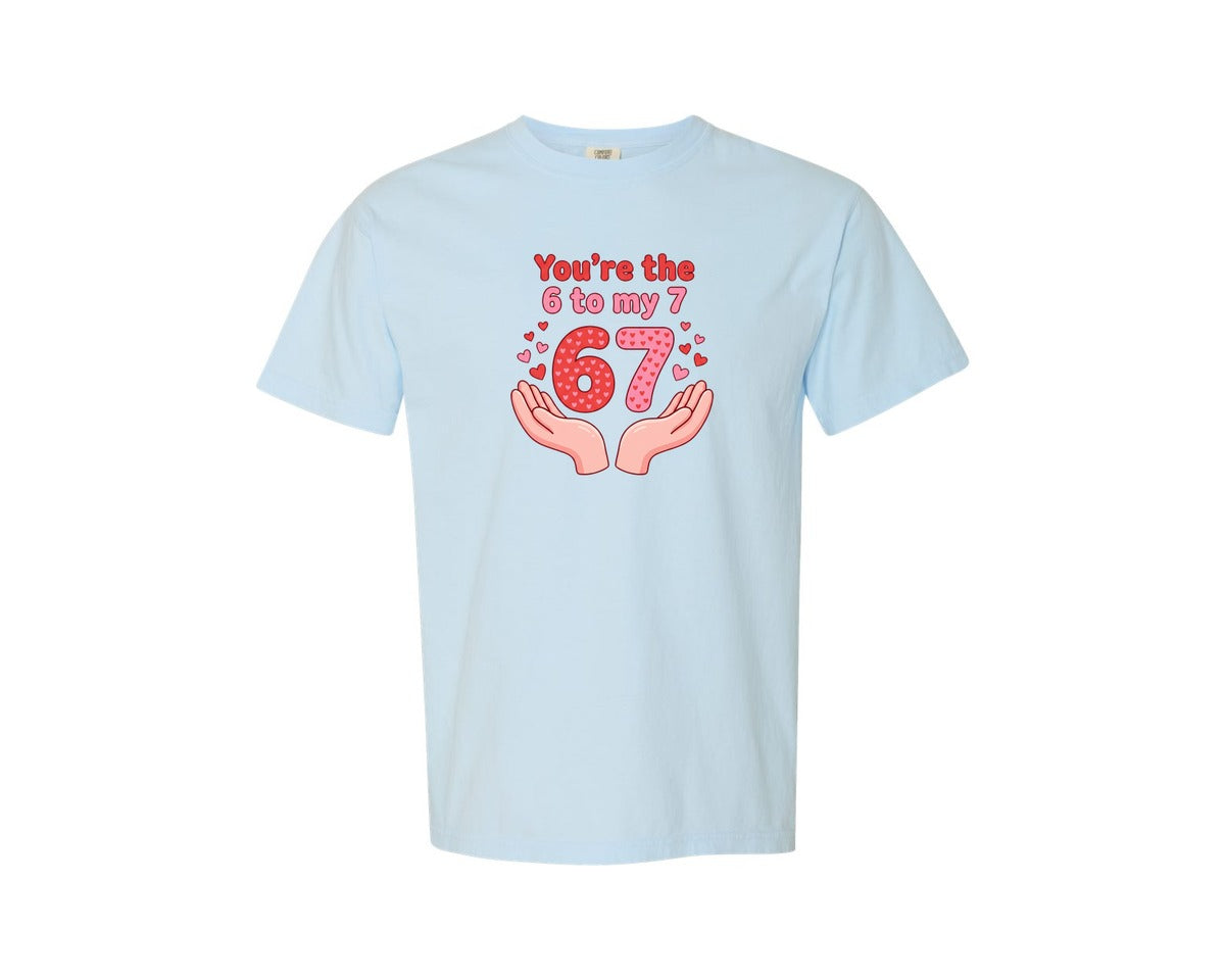 brand:Comfort Colors|color:Chambray|Youre The 6 To My 7 Valentine Graphic T-Shirt