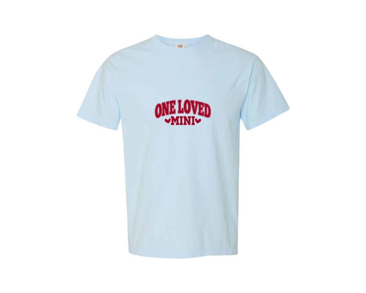 brand:Comfort Colors|color:Chambray|One Love Mini Mamas Valentine Graphic T-Shirt