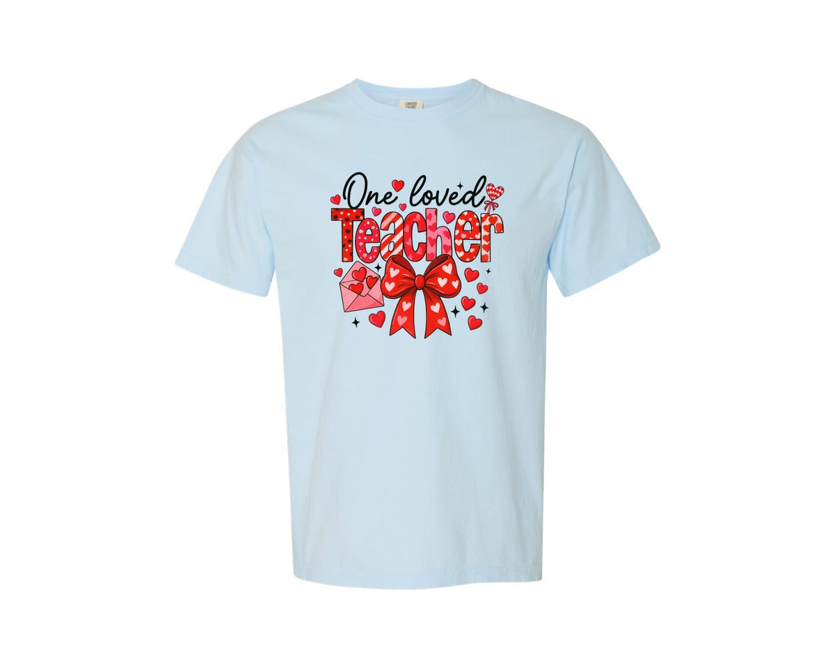 brand:Comfort Colors|color:Chambray|Teacher Loved Teacher Valentine Graphic T-Shirt