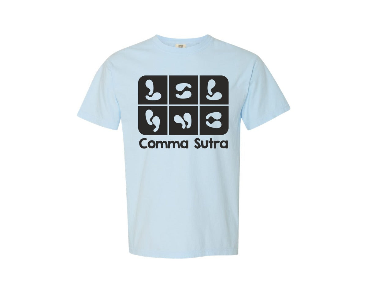 brand:Comfort Colors|color:Chambray|Comma Sutra Funny Adult Pun Humor Party Graphic T-Shirt