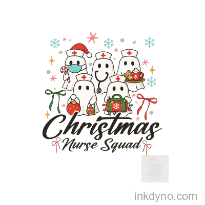Christmas Nurse Squad Ghost Christmas Nurse T shirt Design