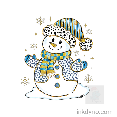 Colorful Christmas Snowman PNG, Winter-01