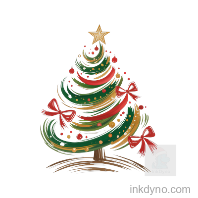 Colorful Coquette Glitter Christmas Tree PNG, Girly Christmas Tree