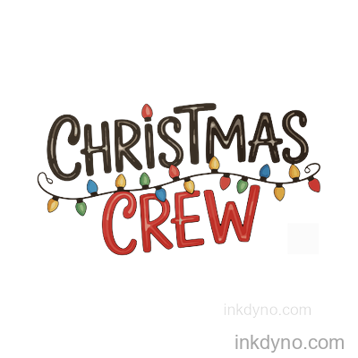 Crew Family Xmas Lights DTF Transfer – Ready to Press (Christmas)