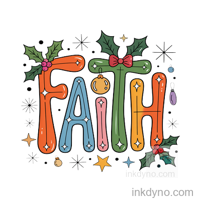 Faith , Jesus Xmas DTF Transfer – Ready to Press (Christmas)
