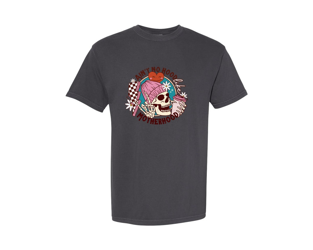 brand:Comfort Colors|color:Graphite|Aint No Hood Like Motherhood 3 Graphic T-Shirt