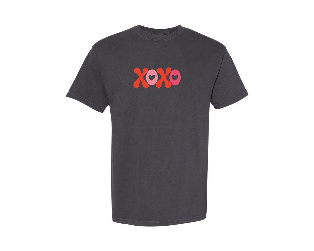 brand:Comfort Colors|color:Graphite|Xoxo Valentine Lettering Graphic T-Shirt