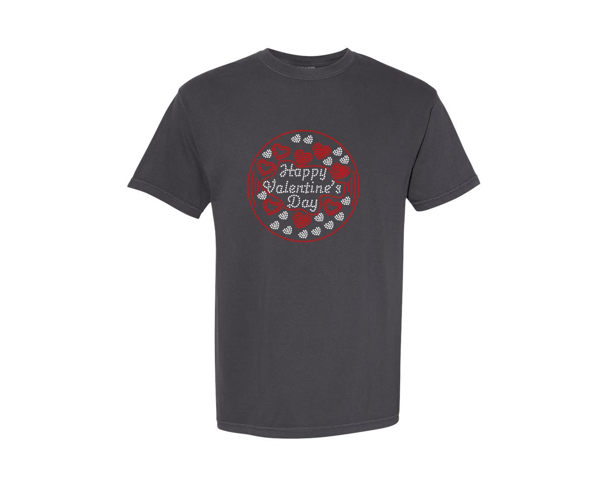 brand:Comfort Colors|color:Graphite|Valentines Day Rhinestone 23 Graphic T-Shirt