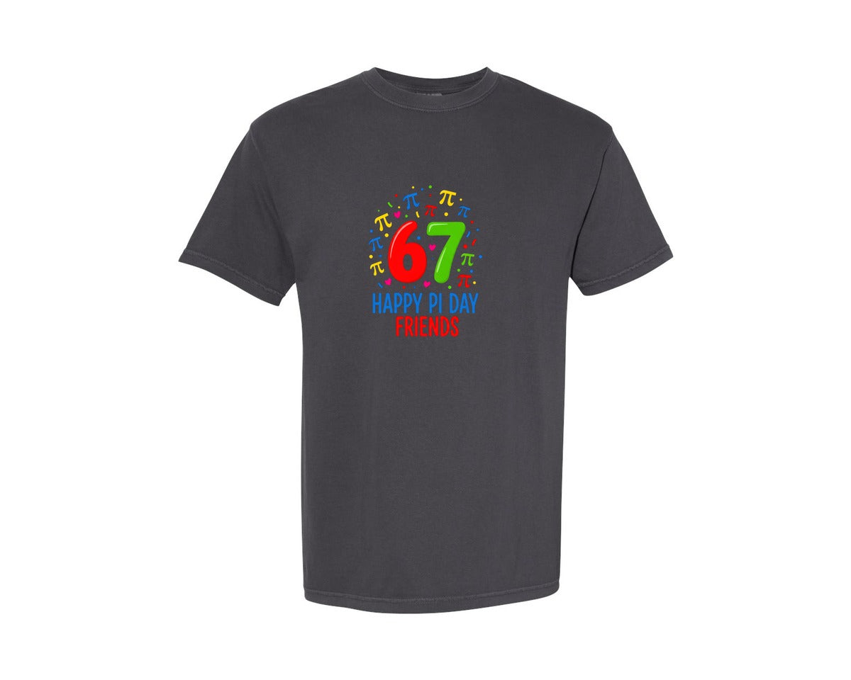 brand:Comfort Colors|color:Graphite|67 Happy Pi Day Friends Graphic T-Shirt