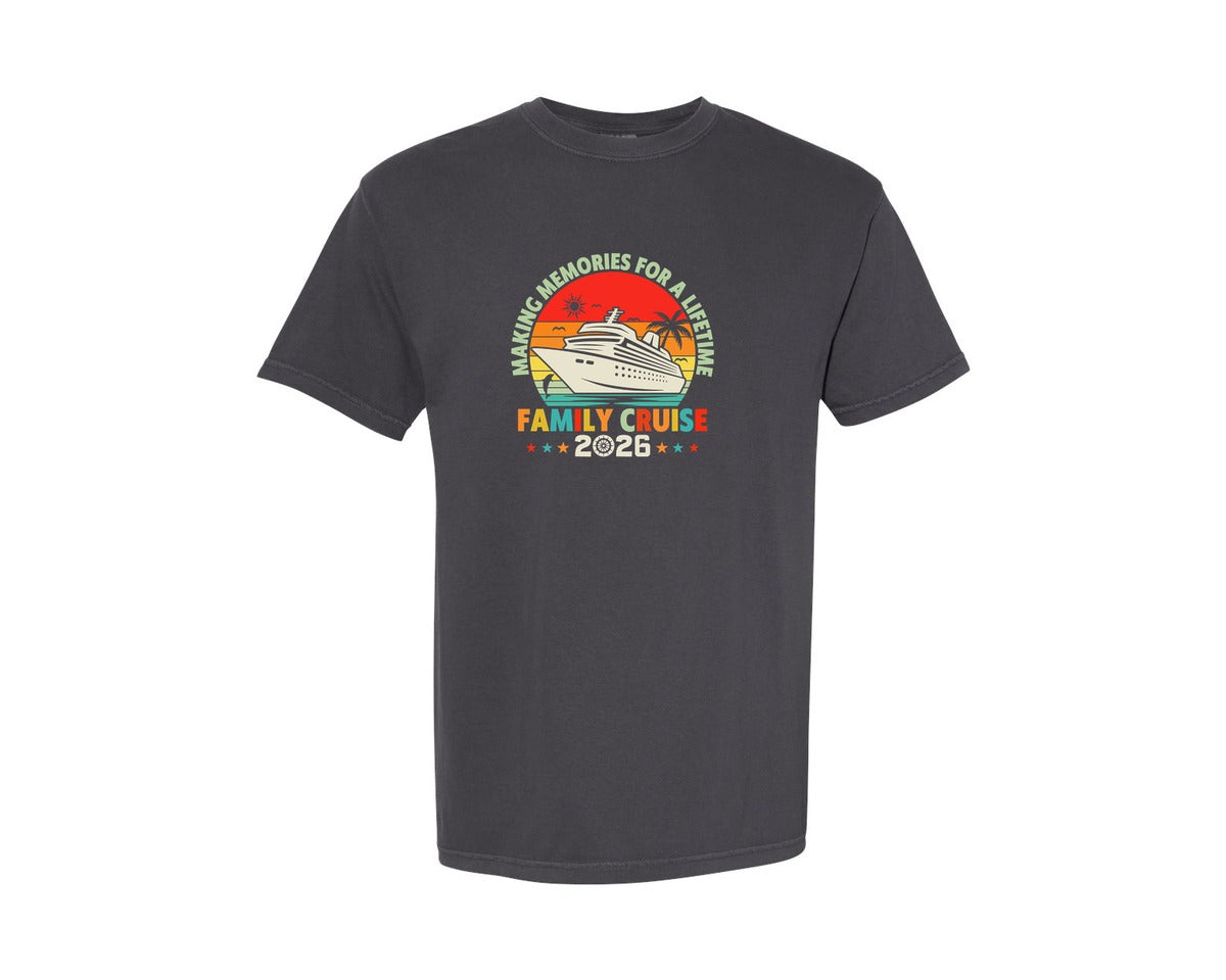 brand:Comfort Colors|color:Graphite|Family Cruise 2026 Cruise Family Trip Graphic T-Shirt
