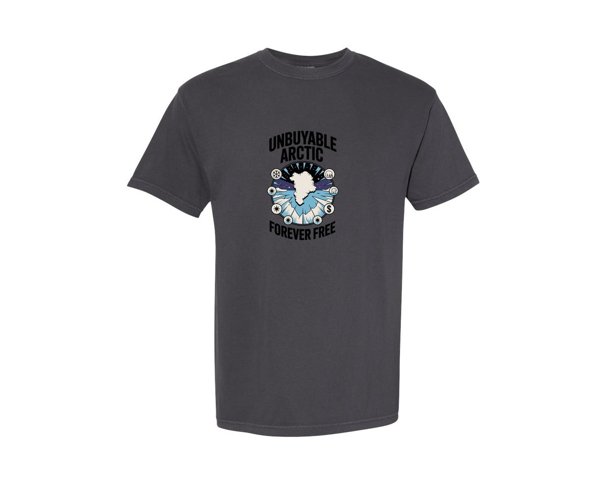 brand:Comfort Colors|color:Graphite|Forever Free Greenland Map Graphic T-Shirt