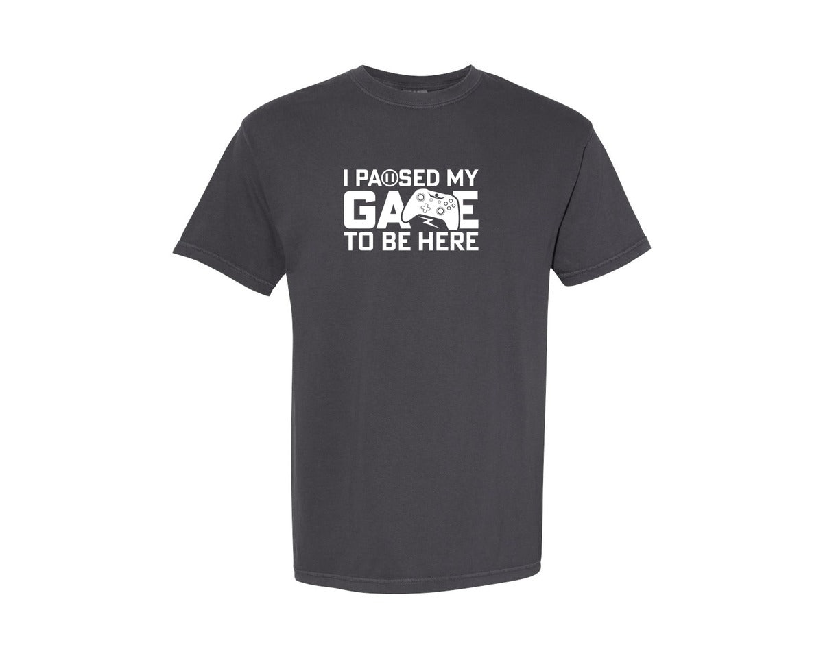 brand:Comfort Colors|color:Graphite|I Paused My Game To Be Here Game Lover 3 Graphic T-Shirt