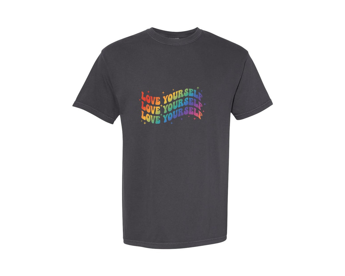 brand:Comfort Colors|color:Graphite|Love Yourself Mental Health Awareness 2 Graphic T-Shirt