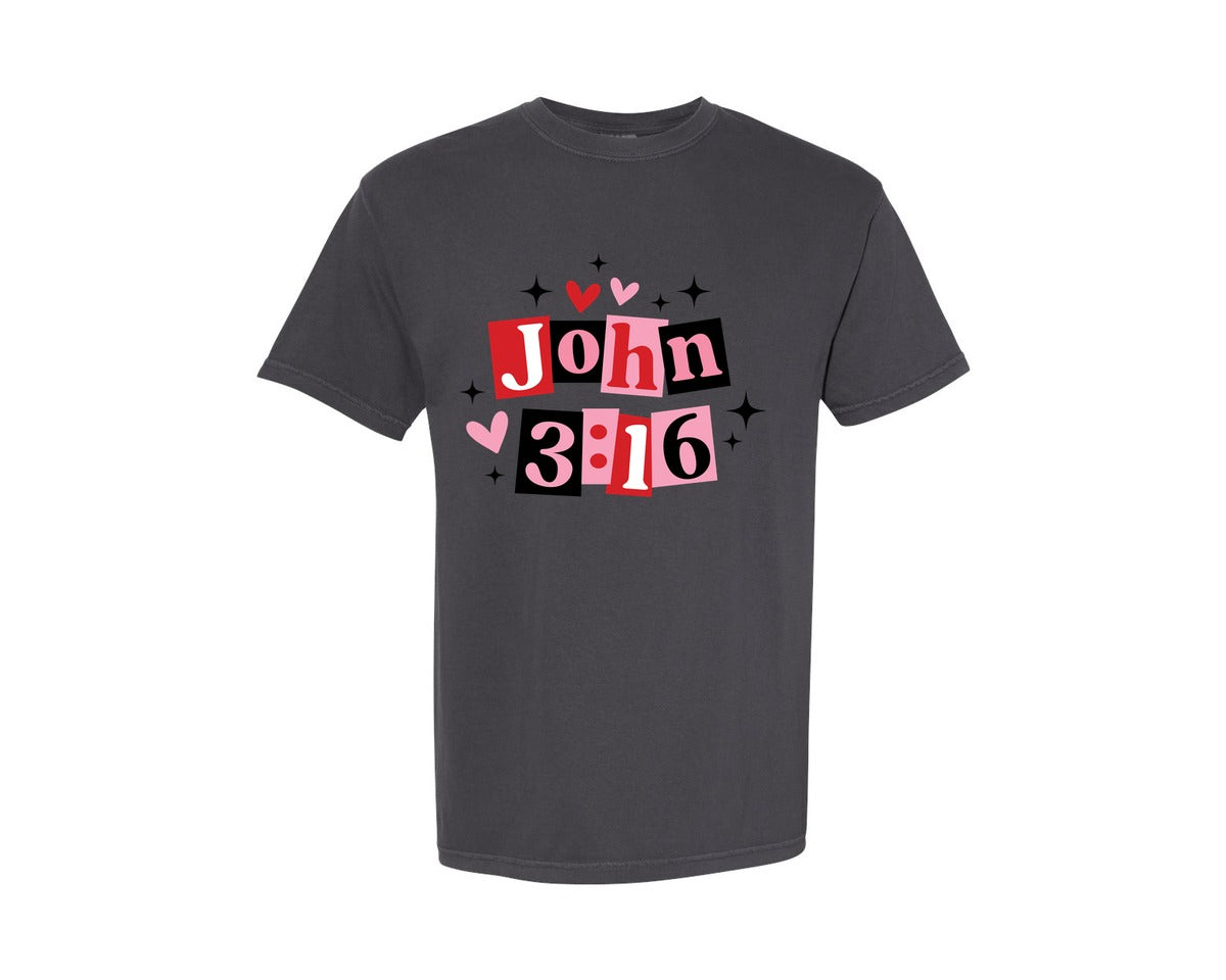 brand:Comfort Colors|color:Graphite|Christian Valentine John 316 Graphic T-Shirt