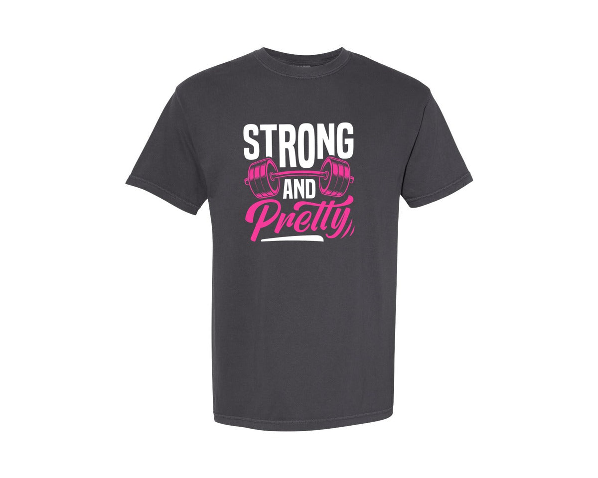 brand:Comfort Colors|color:Graphite|Feminine Fitness Motivation Quote Graphic T-Shirt