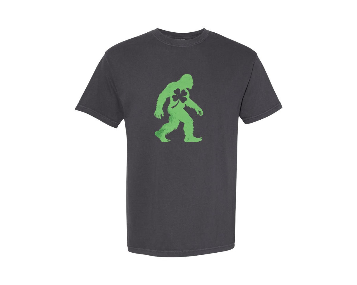 brand:Comfort Colors|color:Graphite|Green Sasquatch St Patricks Bigfoot Graphic T-Shirt