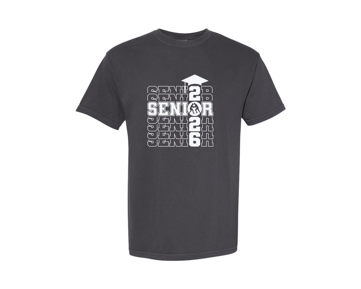 brand:Comfort Colors|color:Graphite|Senior Wrestling 2026 Class Of 2026 Graphic T-Shirt