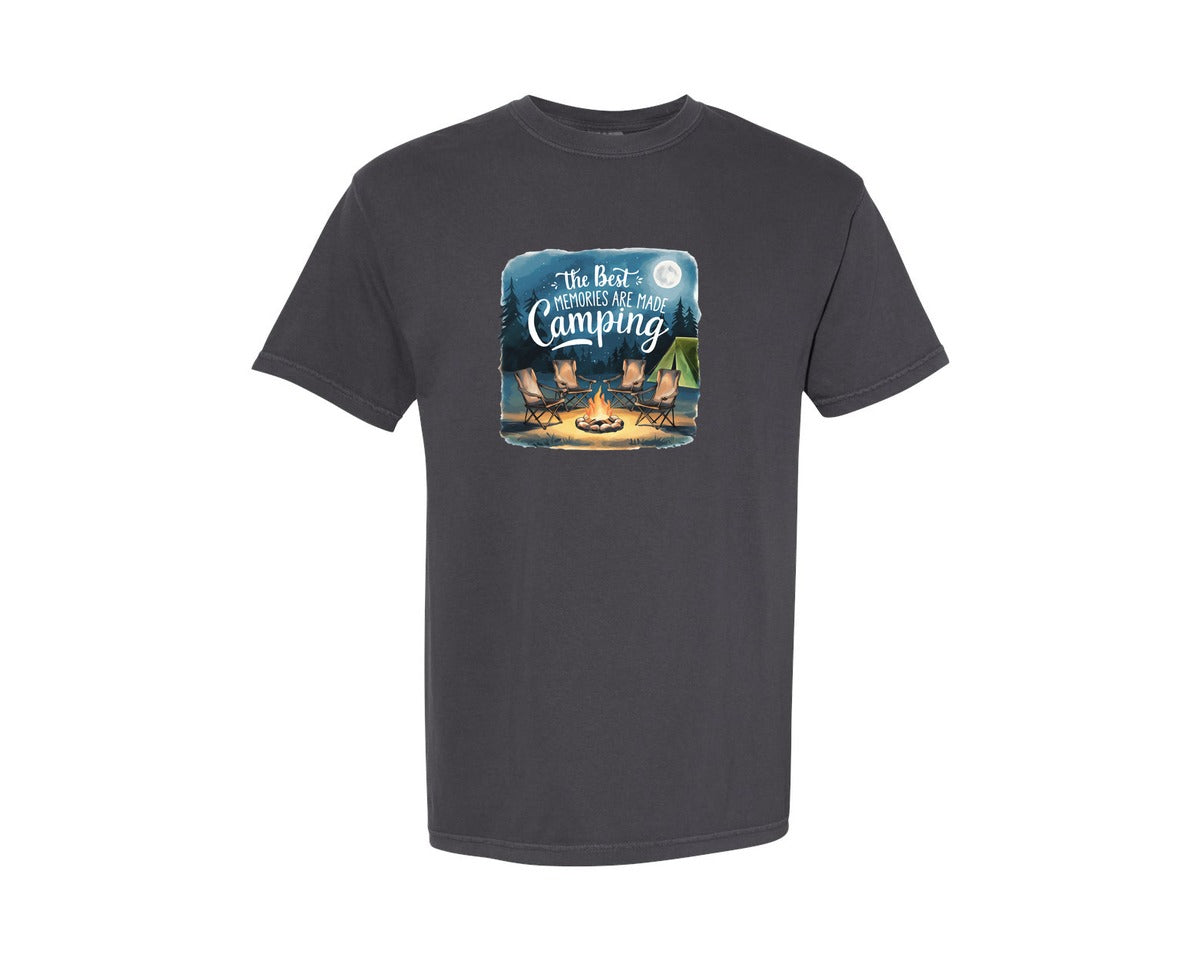 brand:Comfort Colors|color:Graphite|Cozy Camping Memories Nighttime Graphic T-Shirt