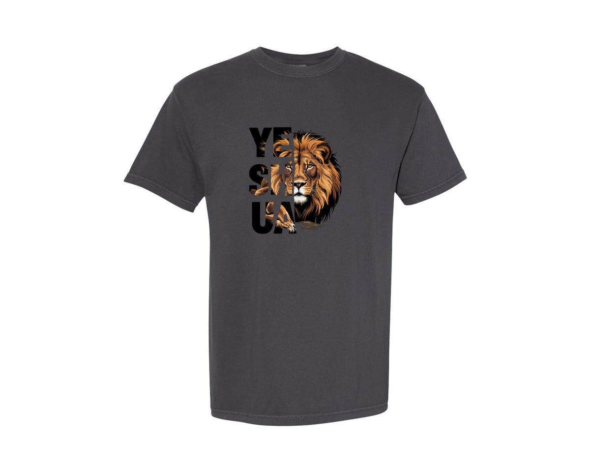 brand:Comfort Colors|color:Graphite|Lion Of Judah Yeshua Design 2 Graphic T-Shirt